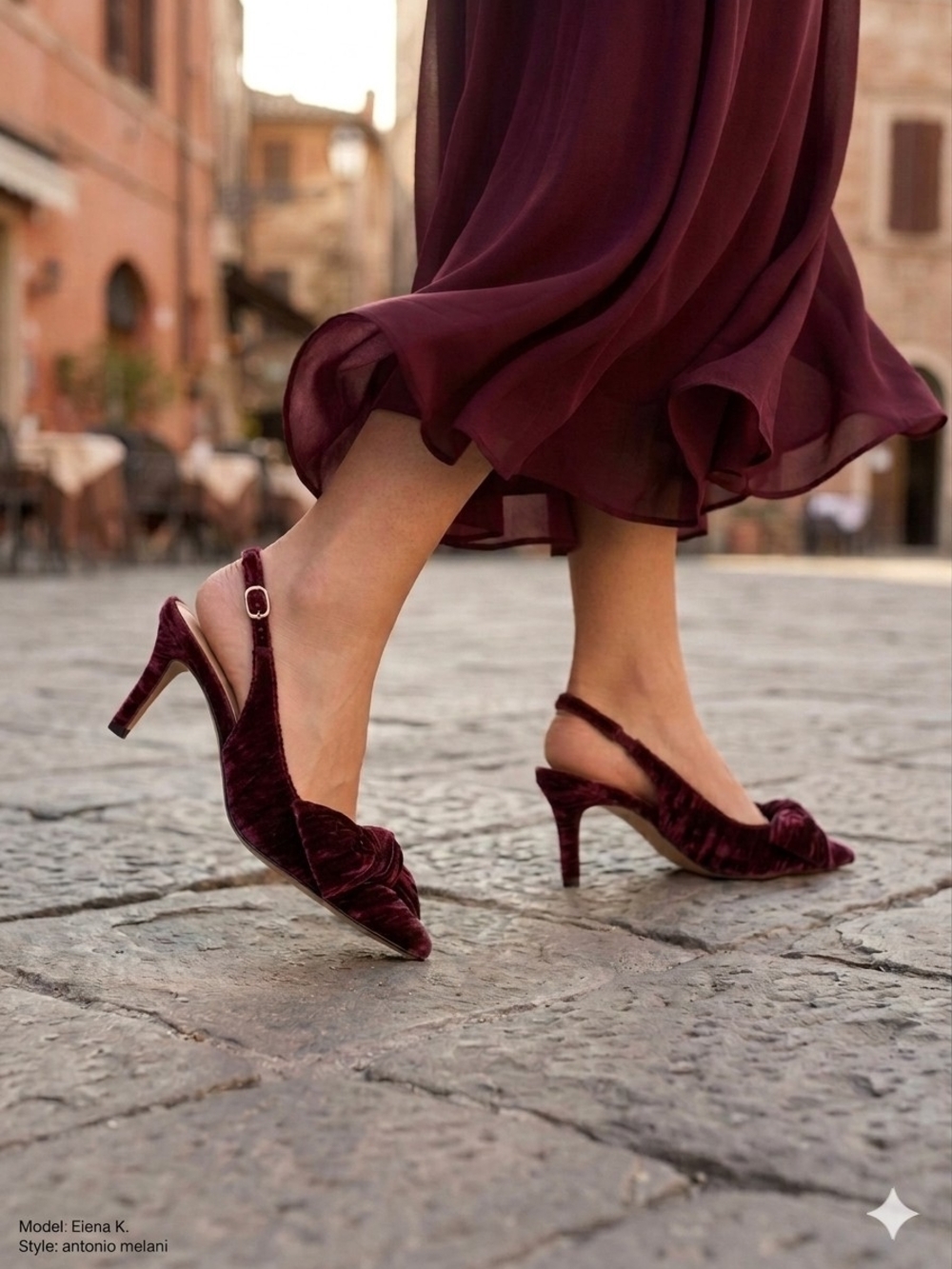 ANTONIO MELANI Lenore Velvet Bow Detail Slingback Pumps Size 6.5 - Picture 2 of 10